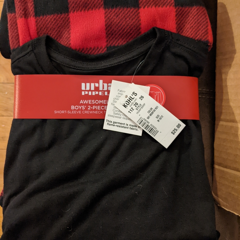 Urban Pipeline buffalo plaid boys 2 piece sleep set